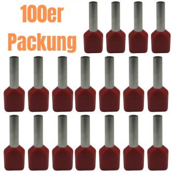 Aderendhülsen Twin - 2x1,00mm² - Rot (100er Pack)